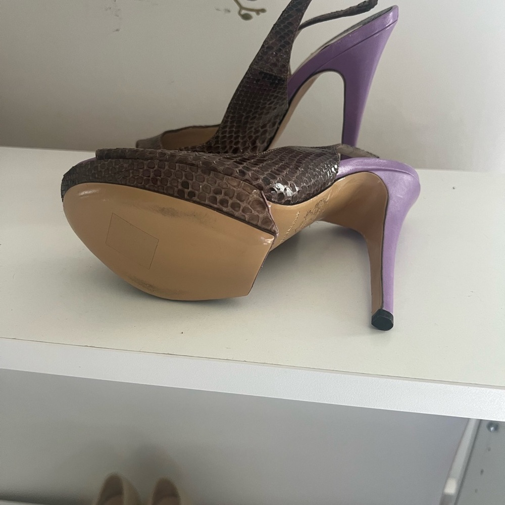 Elegant Brown and Purple Women's Heels